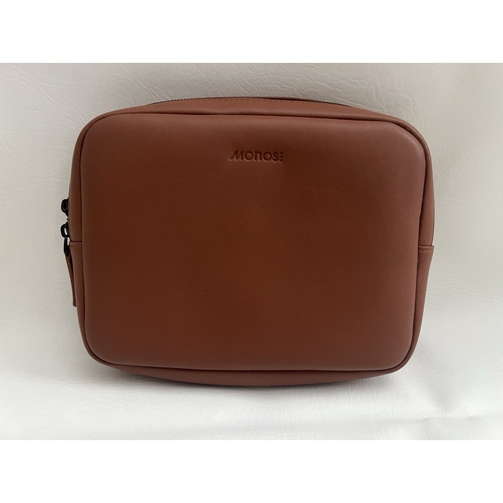 Monos Travel Toiletry Pouch Organizer Brown Minimalist Carry On Insert Modern